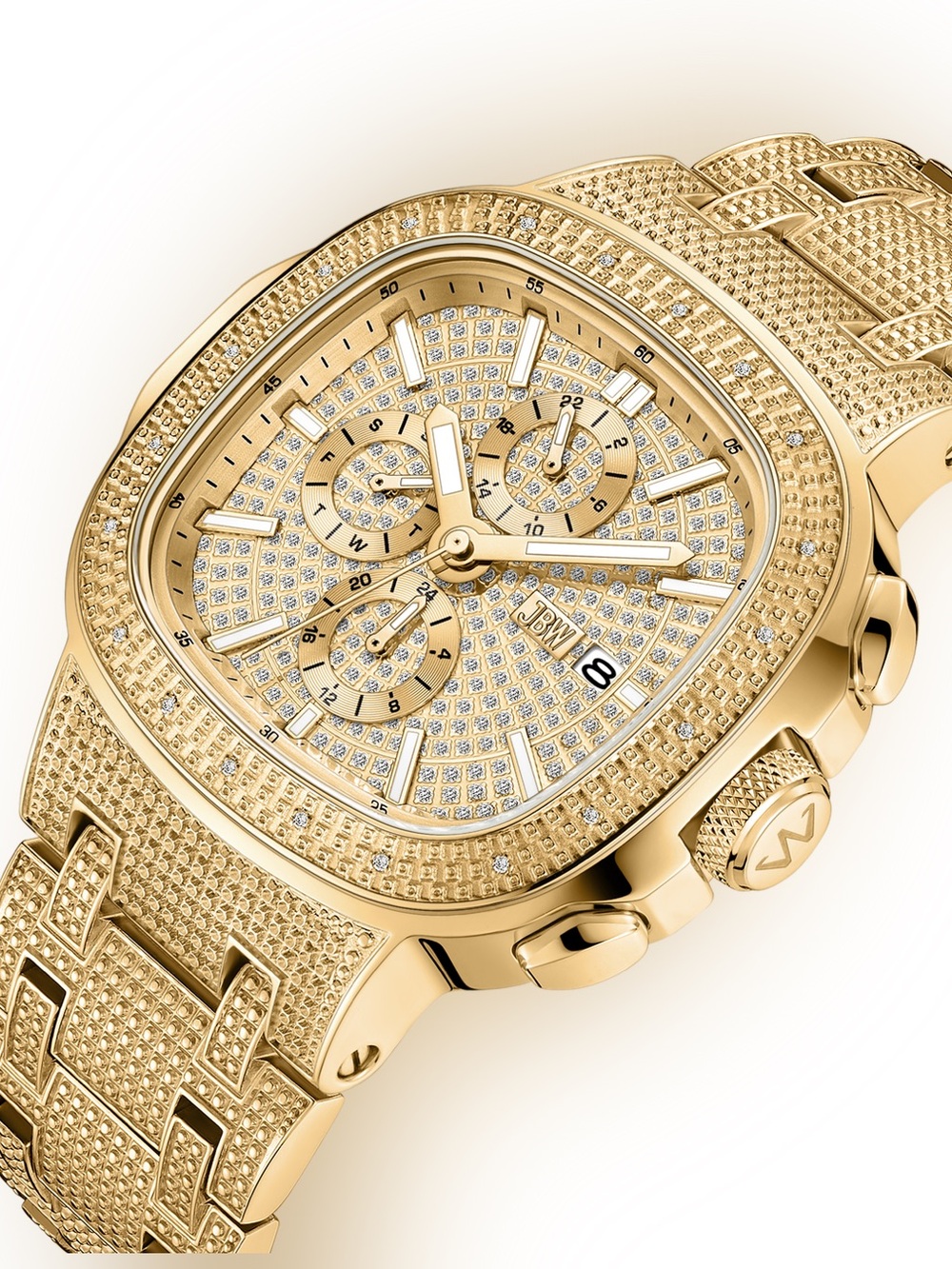 JBW Men's Diamond (1/5 ct. t.w.) Watch in 18k Gold-plated Stainless-steel Watch